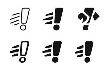 Wall Mural - Anger Logo Variations. Anger. Set Logo of Anger: exclamation mark icon with dynamic lines. harmonious logo variations of the same emblematic concept, each with