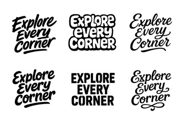 Wall Mural - Harmonious Lettering Variations. Explore every corner. Set lettering. harmonious lettering variations of the same emblematic concept (Dynamic brushstroke