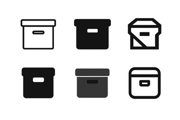 Wall Mural - Home Storage Logos. Home Organization Tips. Set Logo of Home Organization Tips: storage box. harmonious logo variations of the same emblematic concept, each
