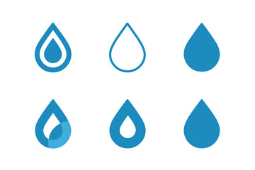 Wall Mural - Hydration Logo Variations. Hydration. Set Logo of Hydration: stylized water icon. harmonious logo variations of the same emblematic concept, each