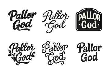 Wall Mural - Harmonious Lettering Grid. Pallor God. Set lettering. harmonious lettering variations of the same emblematic concept (Bold hand-lettering with playful swashes,