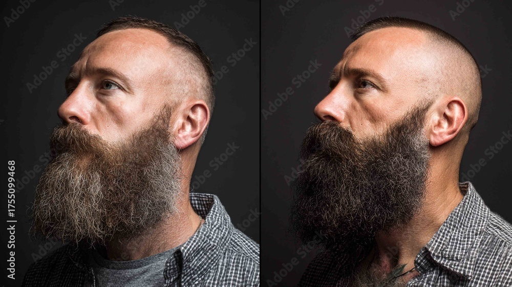 Beard Styles Comparison: A striking diptych showcasing two distinct ...