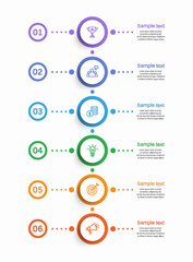 Wall Mural - Infographic design business template with 6 options, steps. Can be used for workflow layout, diagram, annual report, web design	
