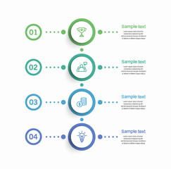 Wall Mural - Infographic template with 4 options or steps. Can be used for workflow layout, diagram, annual report, web design	