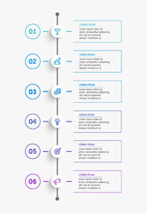 Wall Mural - Infographic design business template with 6 options, steps. Can be used for workflow layout, diagram, annual report, web design	
