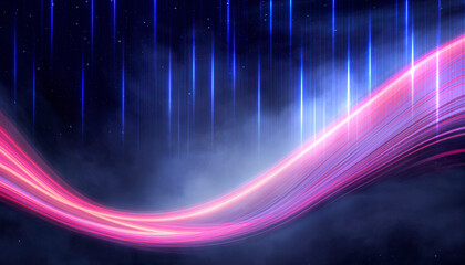 Wall Mural - Night landscape Abstract modern futuristic neon background.