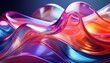 © Deana - Fluid Abstract Gradient Glossy Liquid Curves Flowing In Transparent Colors Shiny Glasses Crystal Like Environment