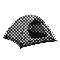 Wall Mural - Camping tent halftone grunge vector design element