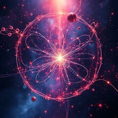 Wall Mural - Atomic Structure in Cosmic Design