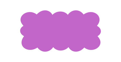 Wall Mural - Groovy retro scallop rectangle bubble frame in solid purple creates a wavy border. Abstract y2k background shape forms vintage and modern graphic look, ideal as element for trendy design concepts.