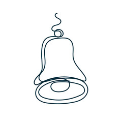 Wall Mural - continuous line drawing notification bell doodle