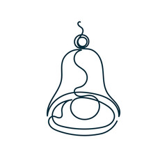 Wall Mural - continuous line drawing notification bell doodle