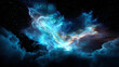 © Nattapol - Beautiful blue nebula glows in night sky. This cosmic galaxy background in deep space full of stars evokes sense of awe and mystery