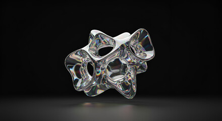Elegant transparent crystal figure art concept with abstract shape design