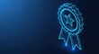 © Eman Suardi - Glowing Blue Digital Quality Seal with Wireframe Design