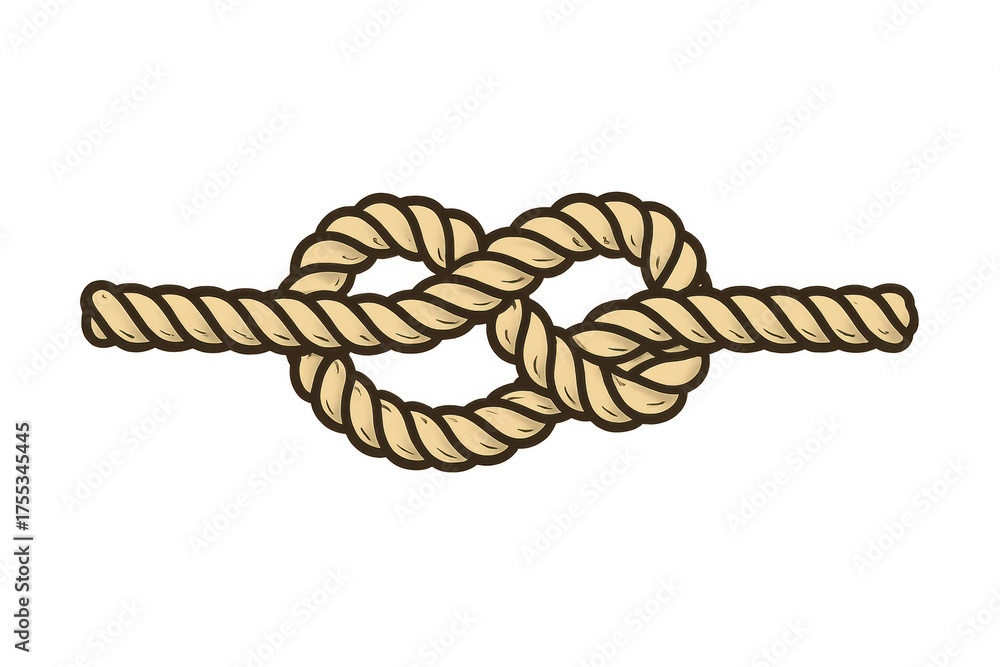 Figure eight knot forming a loop on rope Stock Photo | Adobe Stock