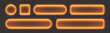 © Likanaris - Glossy neon buttons, transparent banners made from glass, orange glowing frames. Futuristic design element. Vector illustration.