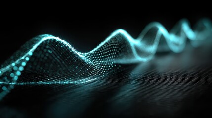 Wall Mural - Abstract Vibrant Sound Wave Visualization with Glowing Elements