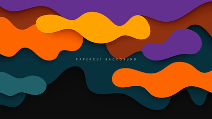 Wall Mural - Colorful abstract papercut background vector illustration