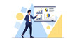© Bali - Professional Presenting Data Analysis Metrics On Whiteboard With Graphs and Charts Demonstration