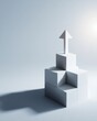 © grey - Minimal design with cube shadows forming an upward arrow, symbolizing success, direction, and growth.