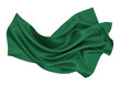 © Luke - Isolated flowing piece of emerald green silk fabric gently moves in the air indoors