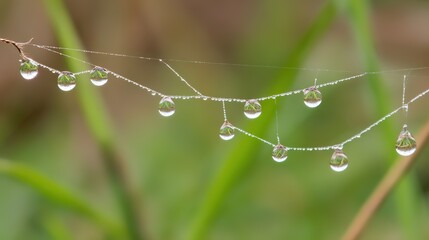radial. Dew drops in a circular pattern along delicate spider web threads. wildlife magazines, conservation campaigns, designed for wildlife conservation campaigns, supports conservation.