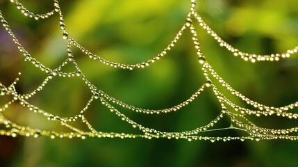 radial. Dew drops in a circular pattern along delicate spider web threads. wildlife magazines, conservation campaigns, designed for wildlife conservation campaigns, supports conservation.