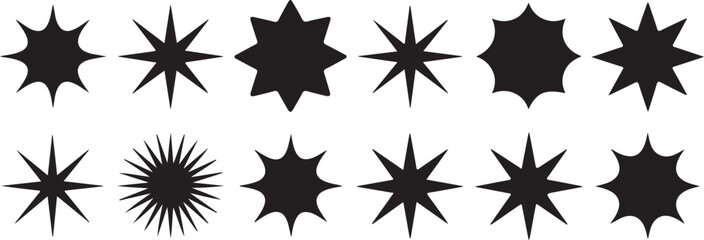 Sparkle vector icons. Shine symbol. Star sign collection