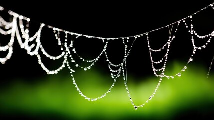 radial. Dew drops in a circular pattern along delicate spider web threads. wildlife magazines, conservation campaigns, designed for wildlife conservation campaigns, supports conservation.