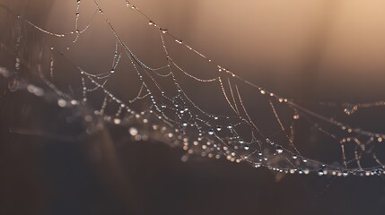 radial. Dew drops in a circular pattern along delicate spider web threads. wildlife magazines, conservation campaigns, designed for wildlife conservation campaigns, supports conservation.