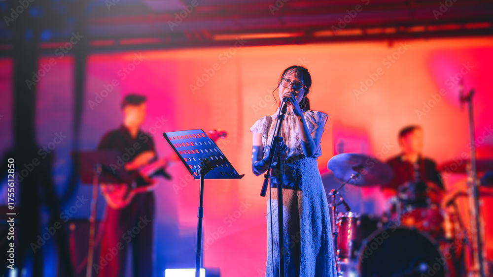 asian woman singer on stage good vibes live performance vocalist ...