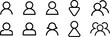 © Ammara - user icon set outline editable stroke vector illustration
