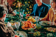 © Westend61 - Family gathering for Christmas dinner with festive table setting