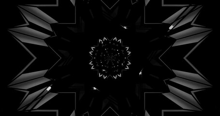 Wall Mural - A mesmerizing tunnel video screensaver with seamless looping motion, featuring black and white geometric shapes that create a captivating visual experience.