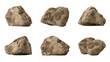 © PixelVault Studios - Six rocks on a transparent background for 3D rendering and games