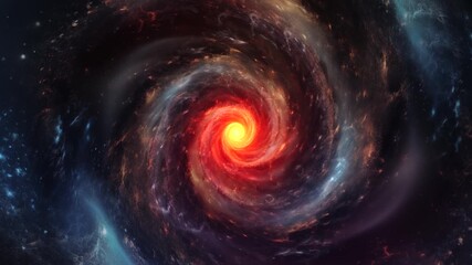 Wall Mural - Spiral galaxy in space. Rotating Nebula space animation, 4k