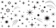 © queen - Black and White Sparkling Starbursts and Shooting Stars   star, sparkle, starburst, shine, magic, glitter, shooting star, night sky, celestial, black, white, icon, set, galaxy.