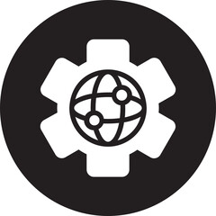 Wall Mural - digital transformation glyph icon