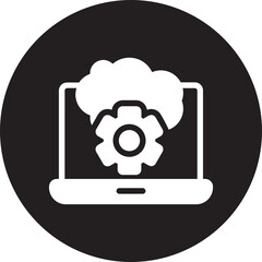Wall Mural - digital asset management glyph icon