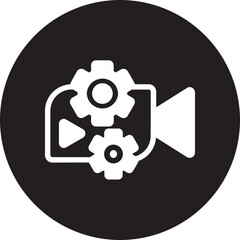 Wall Mural - video glyph icon