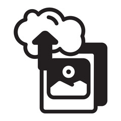 Wall Mural - upload glyph icon