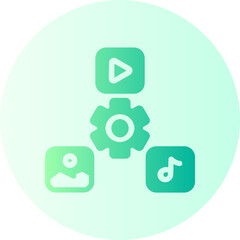 Wall Mural - digital asset management gradient icon