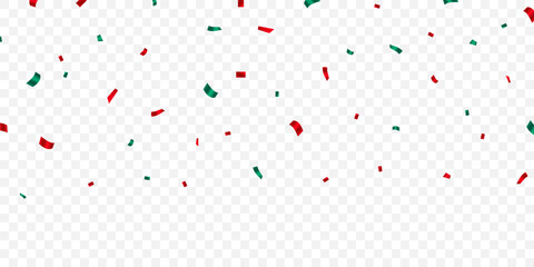 Wall Mural - Luxury green and red watercolor confetti pattern background, zigzag down for celebration. Vector illustration of festive decoration.