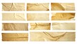 © Koli - Collection of old, yellowed, wrinkled adhesive tape strips on white
