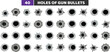 © Rahib - Bullet Holes and Gunshot Damage Icons Set, Realistic Vector Impact Collection
