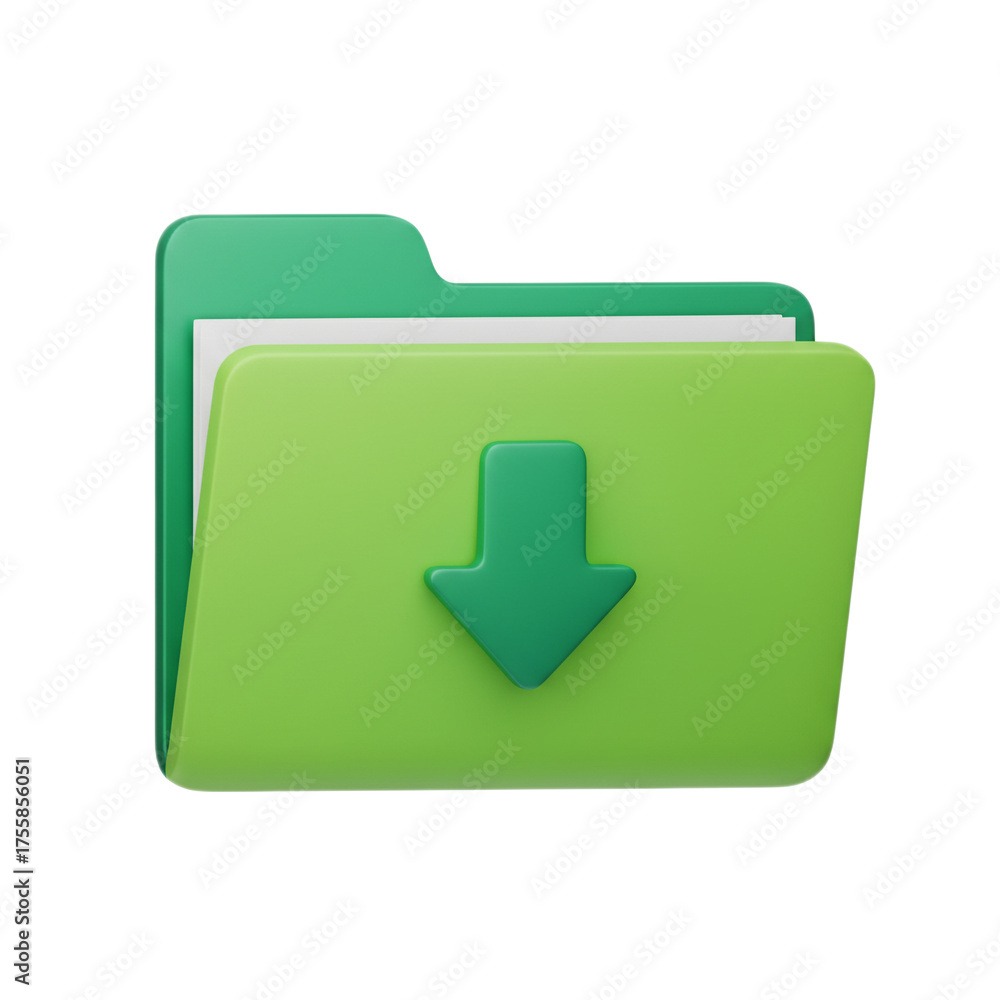 Easily download files with this vibrant green folder icon, perfect for ...