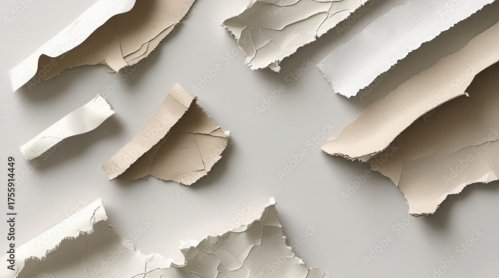 Collection of ripped paper edges isolated with clipping path on ...