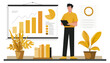 © Muhammad - Business presentation with charts and person