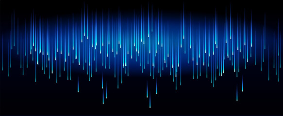 Dark blue wide Technology Sci-fi abstract matrix futuristic background, computer data stream, vector Illustration